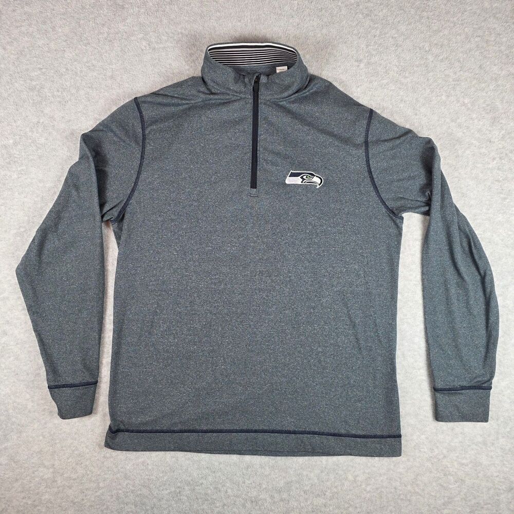 Cutter & Buck Seattle Seahawks Quarter Zip Pullover Men's Medium Gray NFL